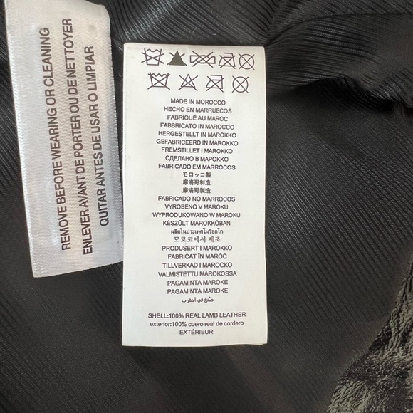 MICHAEL KORS Short Sleeve Black Leather Moto Biker Jacket Medium - Picture 10 of 13